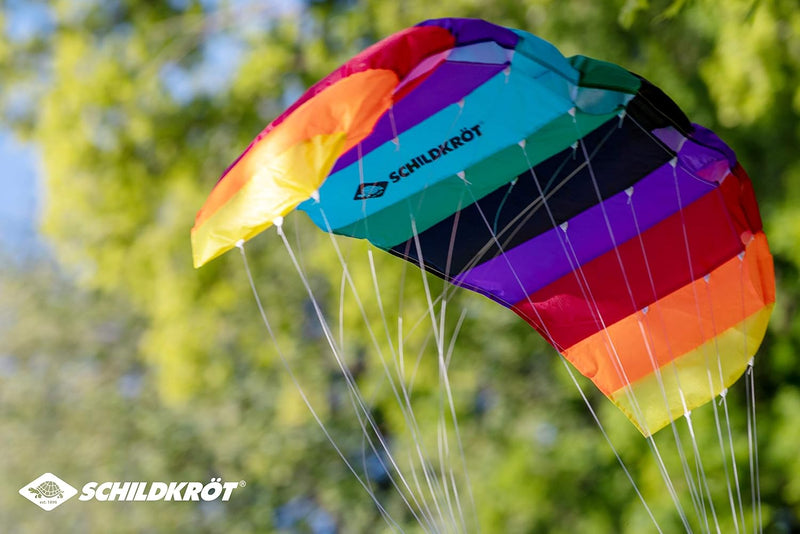 Schildkröt Dual Line Sport Kite, Zweileiner Lenkmatte, inkl. 25 kp Polyesterschnüre, 2x25m auf Winde