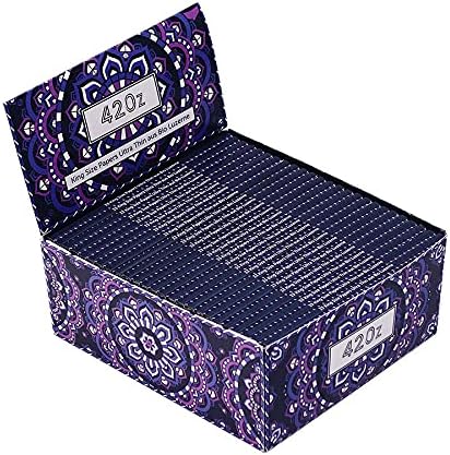 420z King Size Ultra Thin Papers aus Bio Luzerne, Grape Sparkle, 33 Blättchen pro Heftchen 1 Box (50