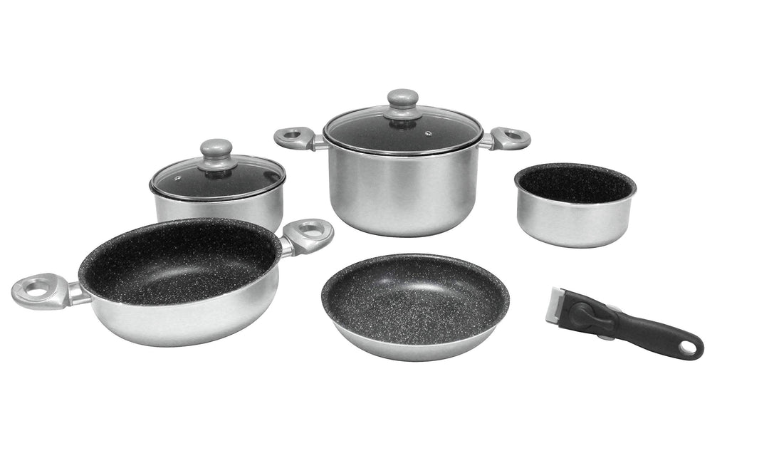 Gimex - Topfset - Induktion - 8-Teilig- Silber
