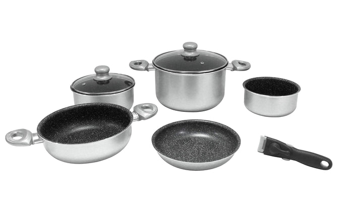 Gimex - Topfset - Induktion - 8-Teilig- Silber