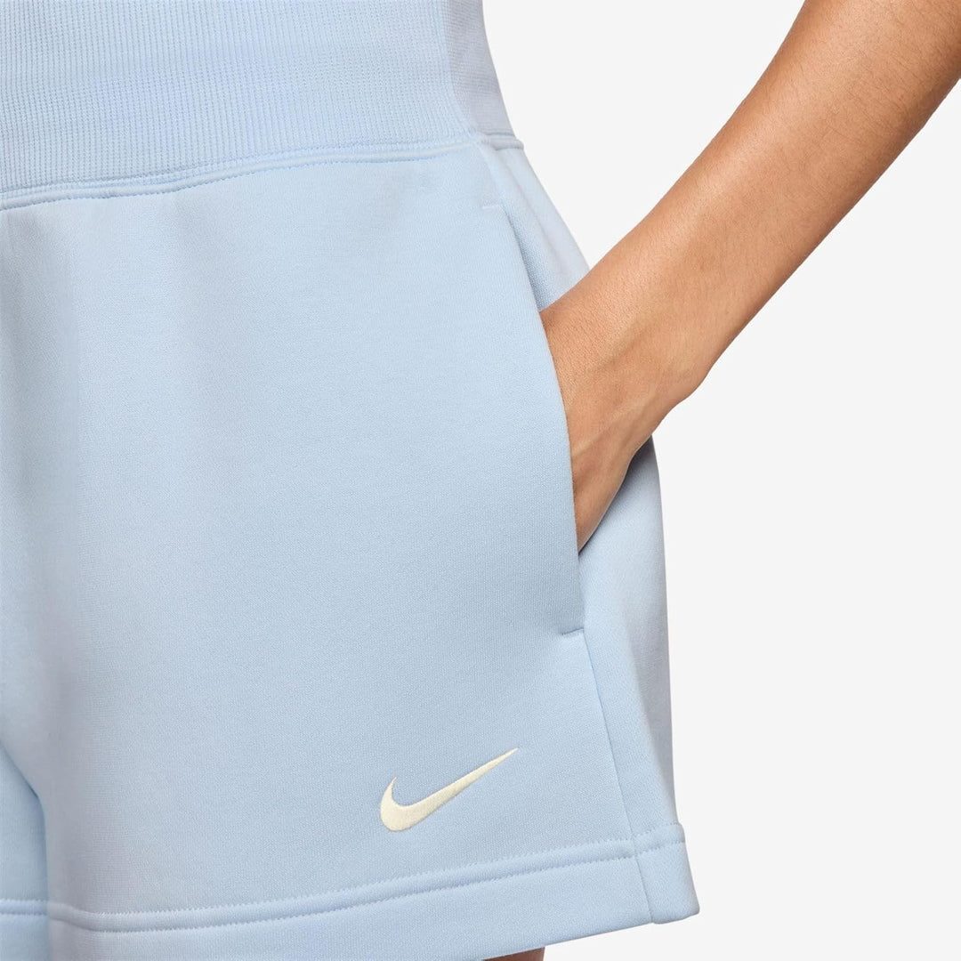 Nike Sportswear Phoenix Fleece Damen-Shorts mit hohem Bund, FD1409 M Blue Tint/Sail, M Blue Tint/Sai