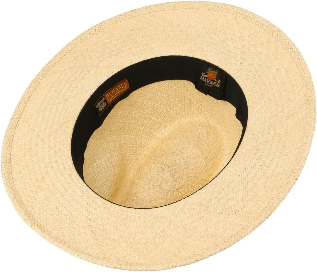 Mayser Brown Menton Panamahut Herren - Made in The EU UV-Schutz Sonnenhut Sun mit Ripsband Frühling-