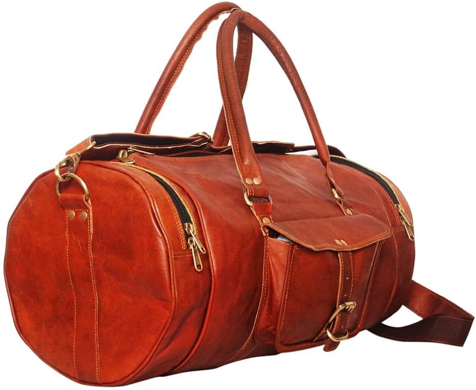 ALASKA EXPORTS, Travel bag Leather, brown 28'' inch 28'' inch Brown, 28'' inch Brown