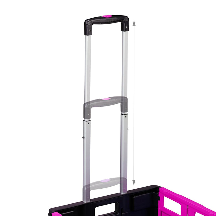 Relaxdays Einkaufstrolley, Klapptrolley mit Rollen & Deckel, Teleskopgriff, bis 35 kg, Faltbarer Tro