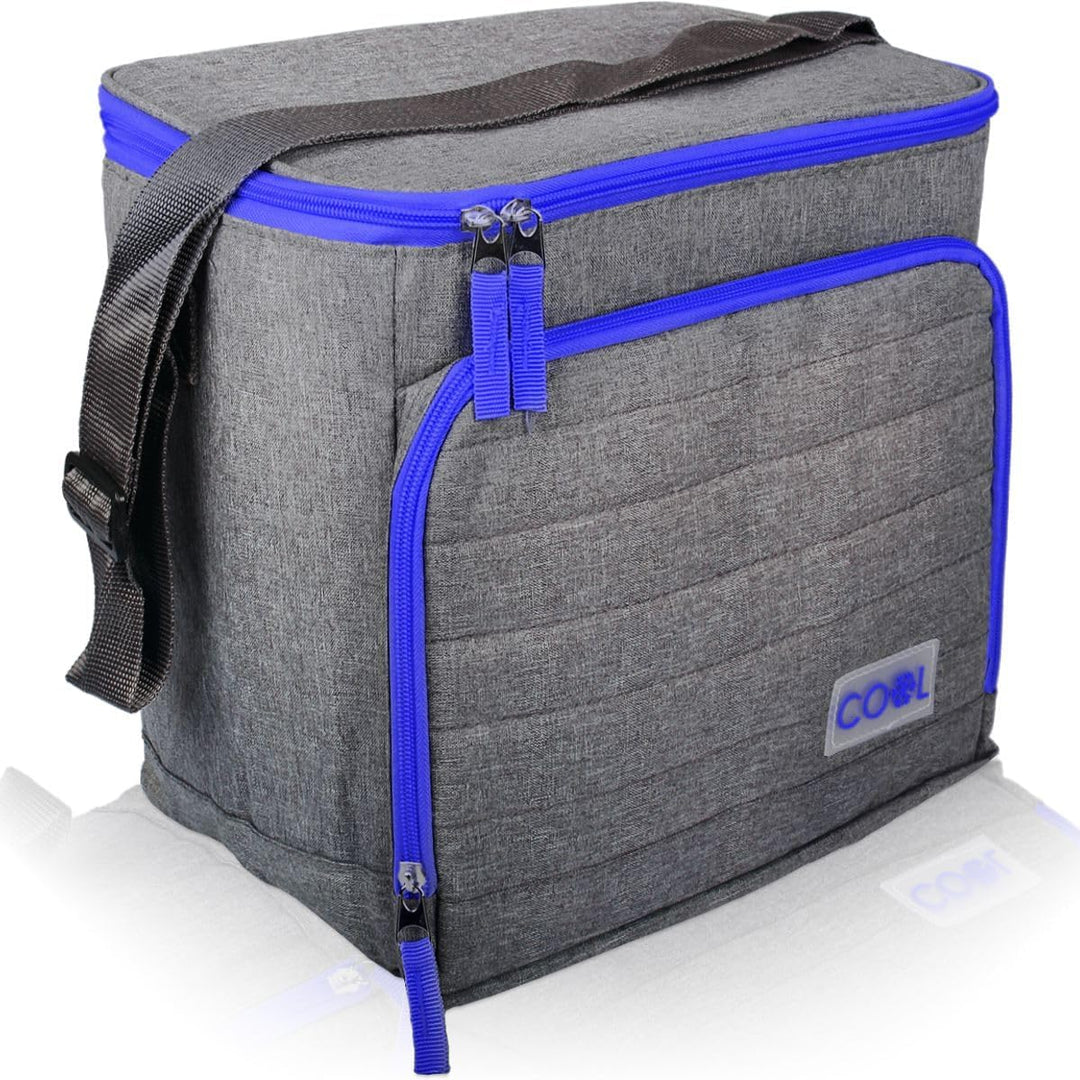 18 Liter Kühltasche Thermotasche Einkauf Picknick Schwimmbad Tasche Isoliertasche Grau-Blau, Grau-Bl