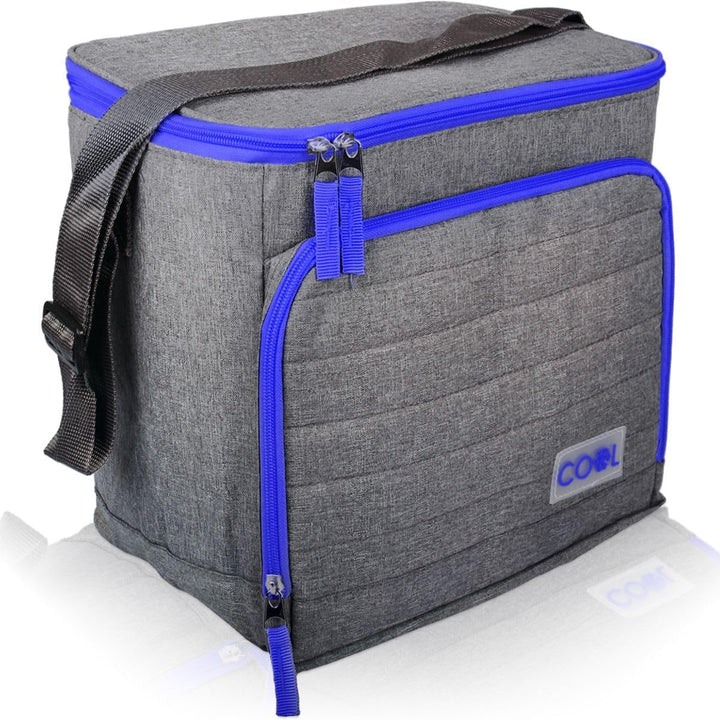 18 Liter Kühltasche Thermotasche Einkauf Picknick Schwimmbad Tasche Isoliertasche Grau-Blau, Grau-Bl