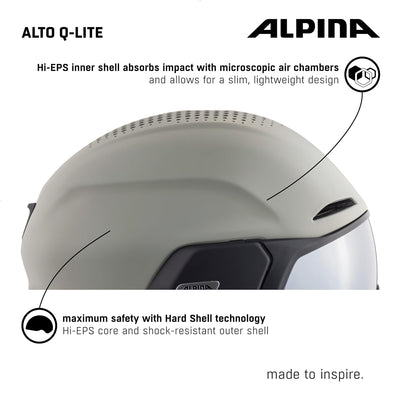 ALPINA ALTO Q-LITE - Sicherer, Stossabsorbierender & Individuell Anpassbarer Skihelm Mit Kontrastver