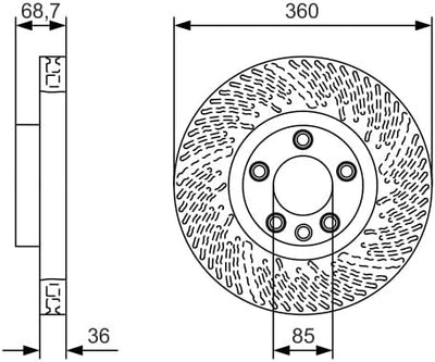 Bosch BD2014 Bremsscheiben - Vorderachse - ECE-R90 Zertifizierung - eine Bremsscheibe