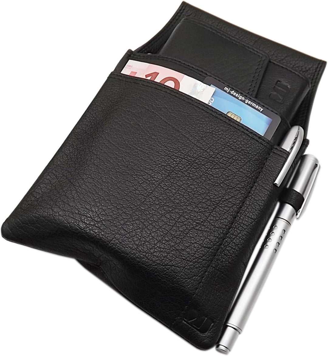 myledershop Echt Büffelleder Kellnerbörsen-Set bestehend aus Kellnerbörse + Holster + Kette/Geldbörs