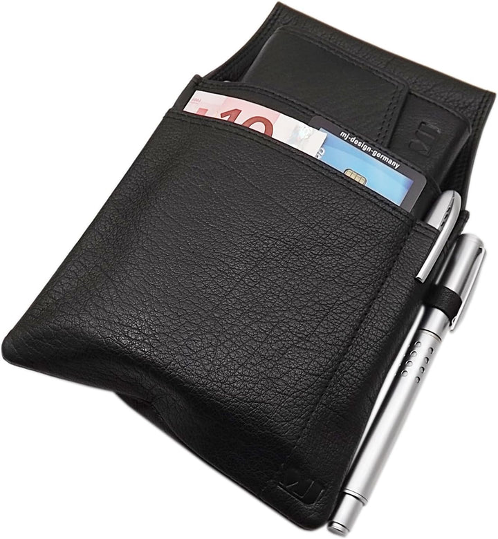 myledershop Echt Büffelleder Kellnerbörsen-Set bestehend aus Kellnerbörse + Holster + Kette/Geldbörs