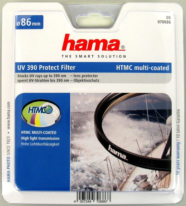 Hama UV- und Schutz-Filter (8-fach Vergütung, Für 86 mm Foto-Kameraobjektive, HTMC, 390) 86,0mm, 86,