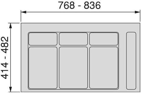Emuca - Abfallsammler für schublade, Zuschneidbaren Basis für Müllbehälter, Basis für Module Breite