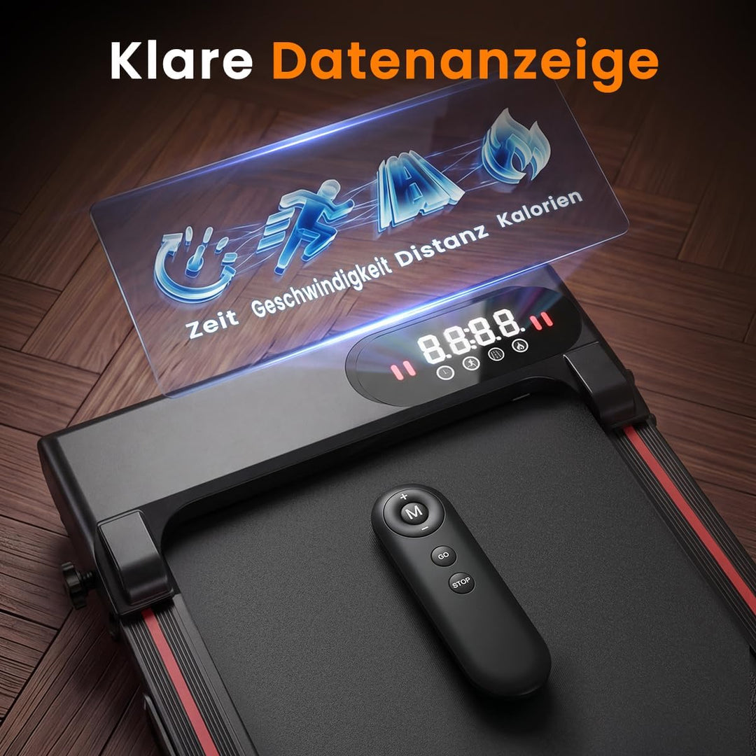 HomeFitnessCode Walking Pad Laufband mit Neigung - Laufpad für Zuhause Steigung 1-8 KM/H Walkpad Unt