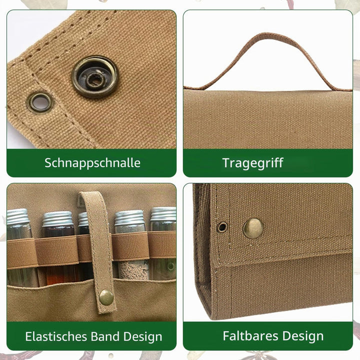 Tissting Gewürzgläser Set, 10 Pcs Gewürzstreuer Camping Outdoor Gewürztasche Camping Gewürze Set Tra