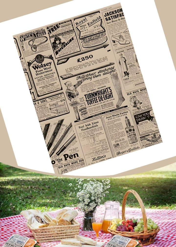 100 Stück Fettdichtes Papier 28X34cm Braunes Zeitungen Greaseproof Parchment Deli Papierblätter Deli