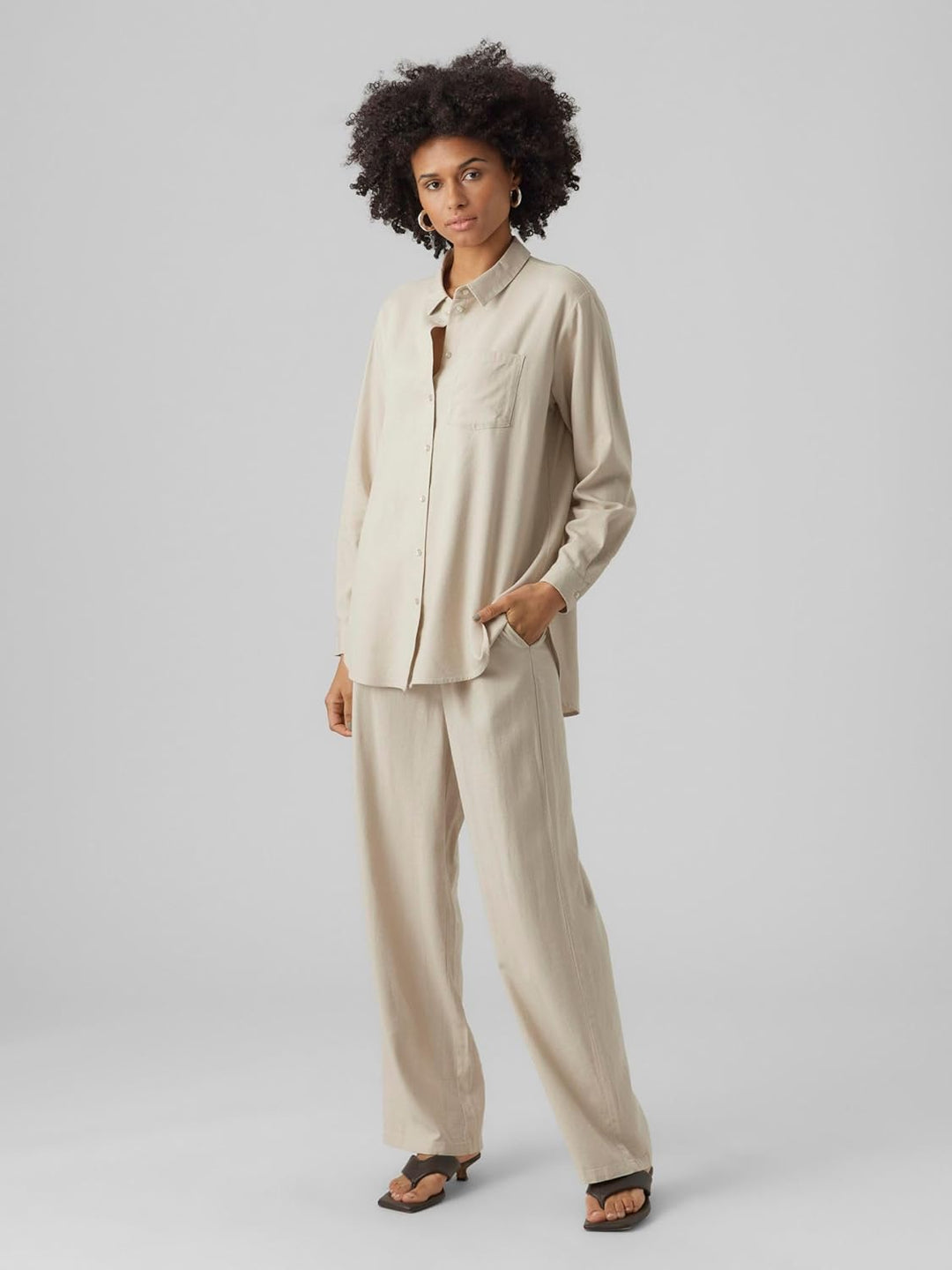 VERO MODA Female Hemd VMMYMILO Hemd XS Silver Lining, XS Silver Lining