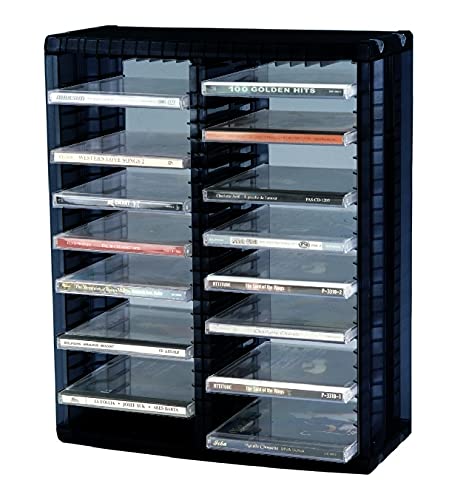 ProfiOffice CD Regal Ständer Turm Media-Rack MR-52S, Aufbewahrung von 52 CDs mit Hüllen, erweiterbar