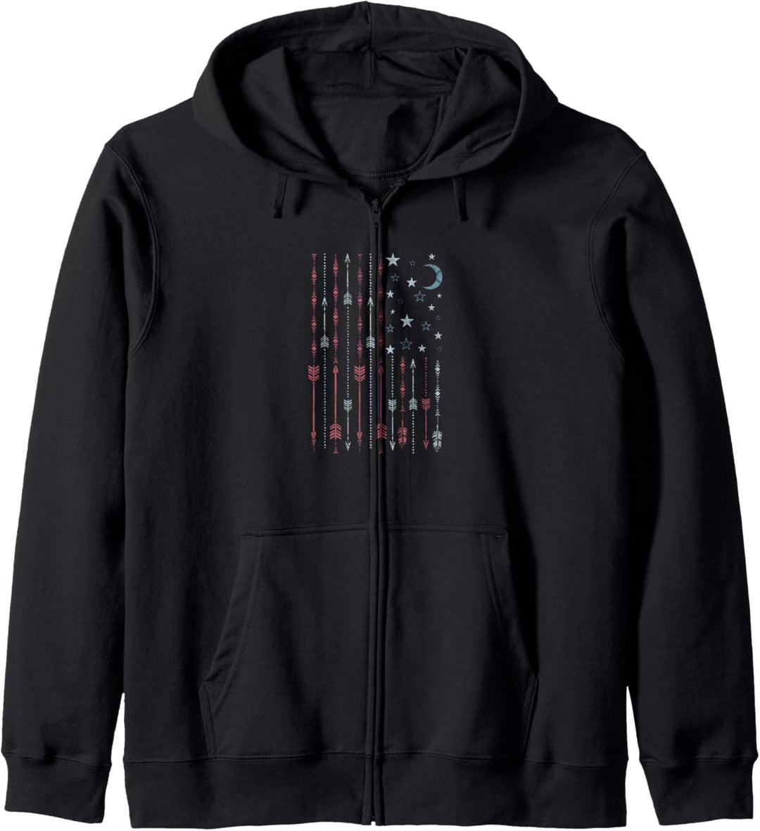Americana Boho Arrows and Stars American Flag Kapuzenjacke