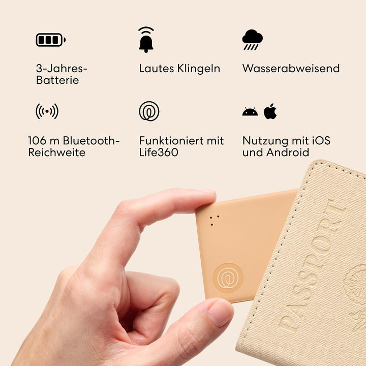 Life360 Tile Slim - Geldbörsenfinder, Bluetooth-Tracker und Gegenstandsfinder für Gepäckanhänger, Re