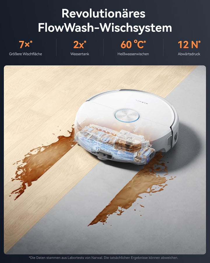 NARWAL Flow 2 Roboter-Saug-Wischroboter，Saugleistung von 31.000 Pa | Kombiniertes Kehren und Wischen