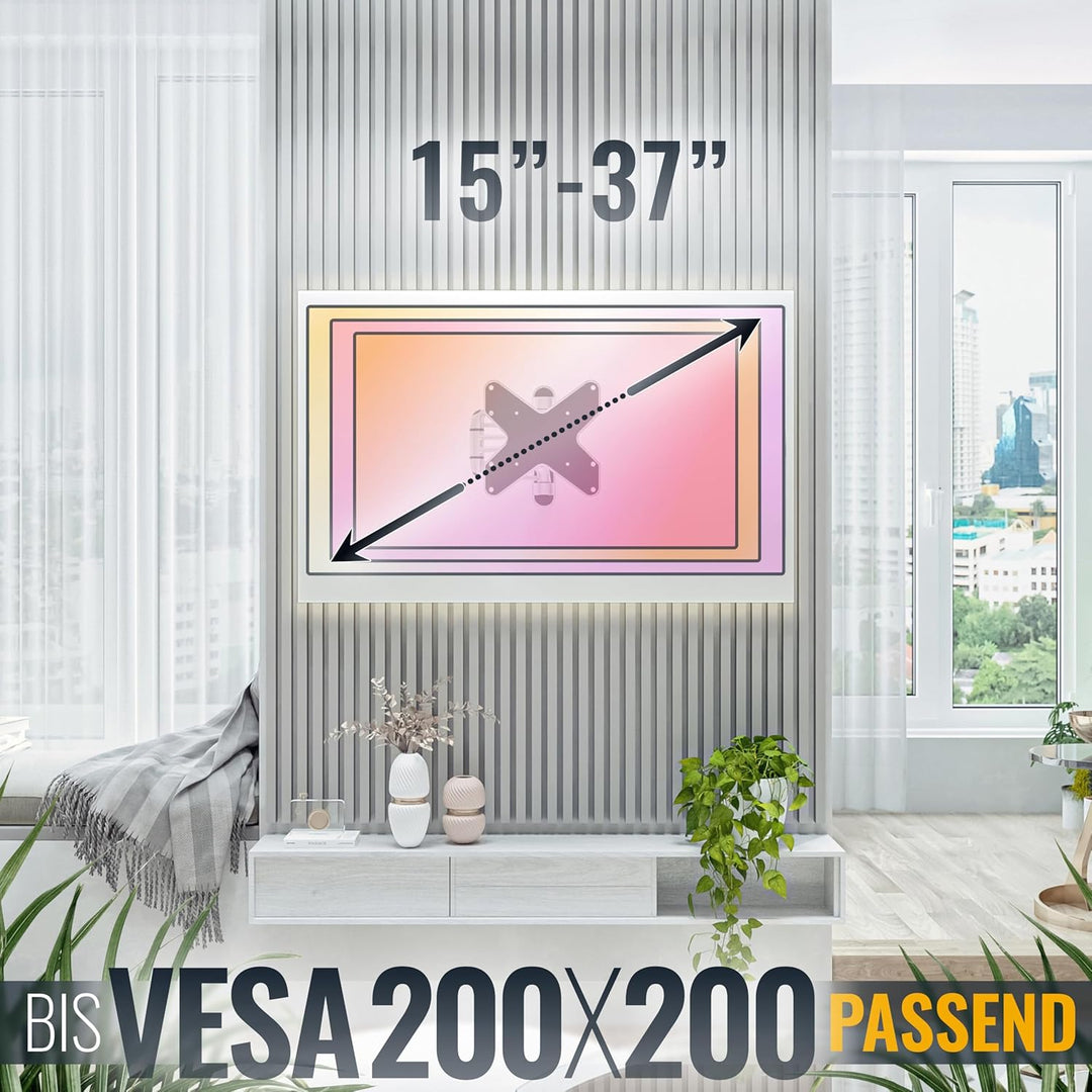 RICOO TÜV geprüfte TV Wandhalterung Fernseher Schwenkbar für 15-37 Zoll, Universal TV Halterung S212