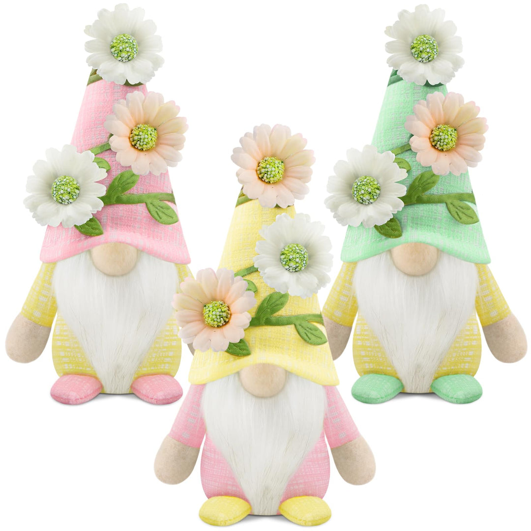 Gehydy Deko Frühling Wichtel Figuren 3er Set Frühlingsdeko Osterwichtel Deko Ostern Zubehör für Home