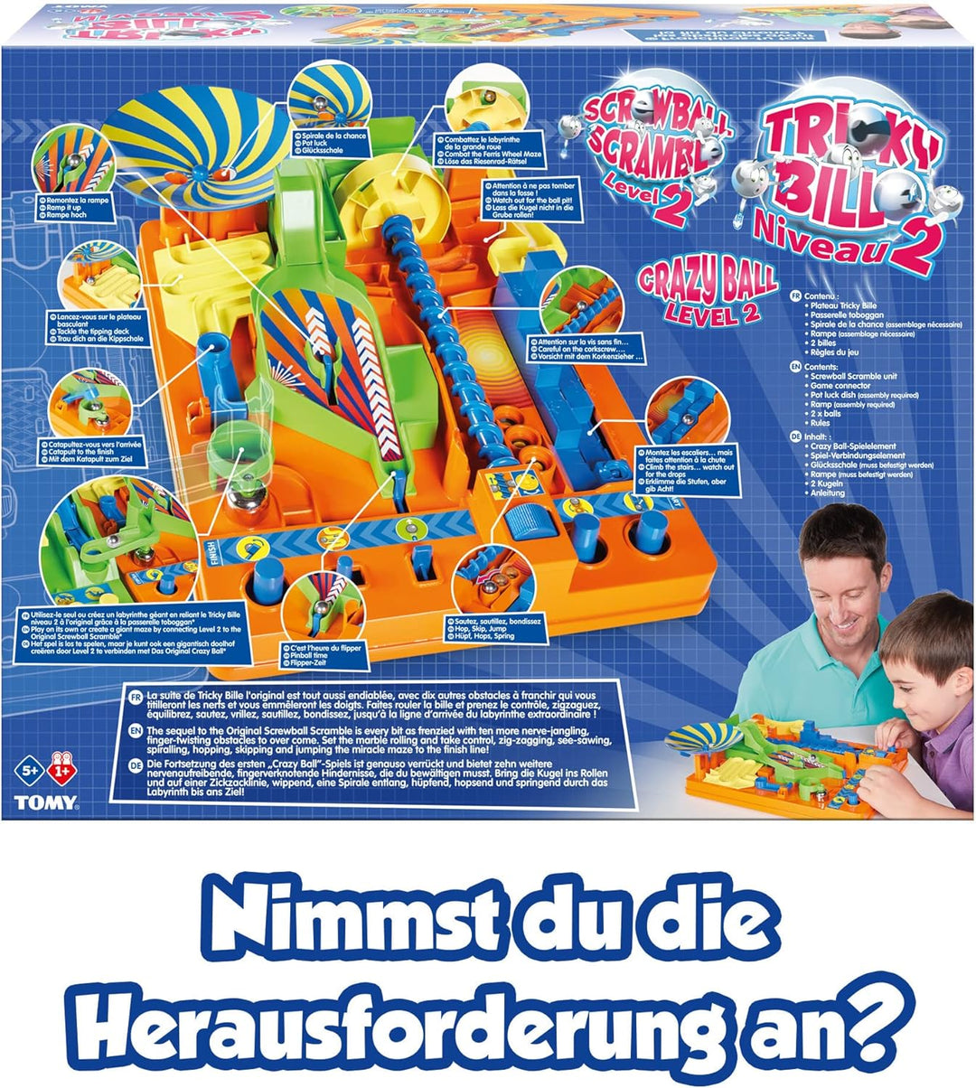 "Crazy Ball 2", das hochwertige Aktions- und Geschicklichkeitsspiel von TOMY zur Förderung der Motor