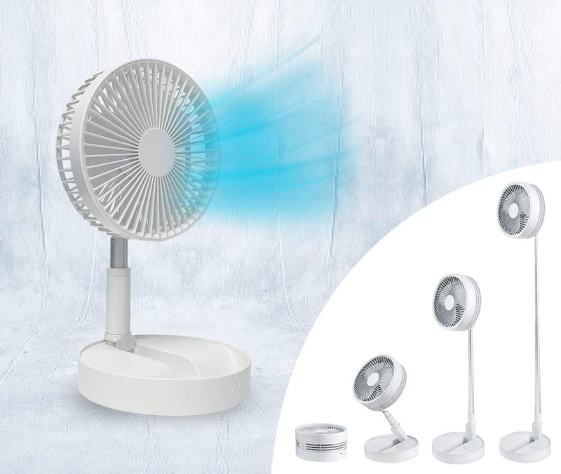 LIVINGTON Fold & Cold – ausziehbarer Mini Ventilator mit Akku – kraftvoller USB Ventilator mit 10h L