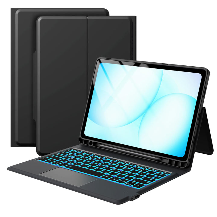 Für Samsung Galaxy Tab A11+/A9+ 11 Zoll Hülle mit Tastatur - Folio 7 Farbige Beleuchtete Tablet Cove