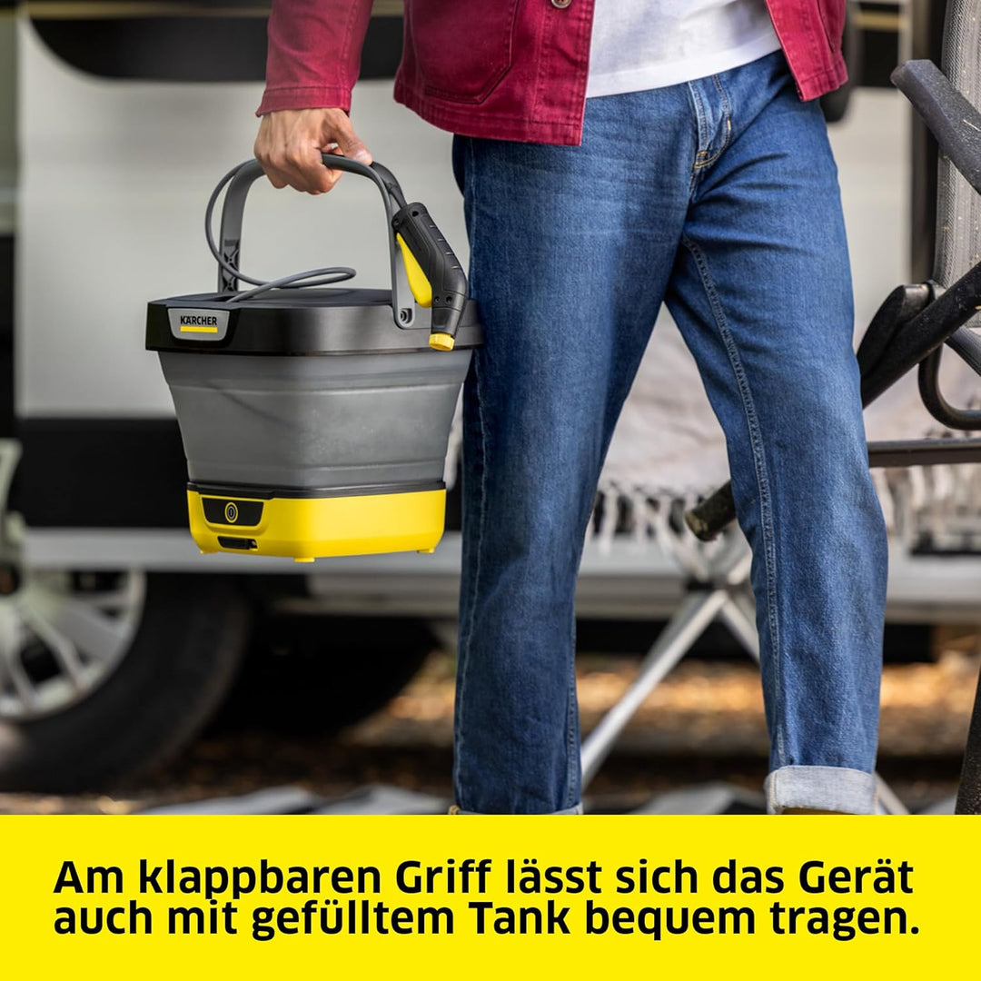 Kärcher Druckreiniger OC 3 Foldable, Mobile Reinigung für Fahrrad, Camping und Garten, Niederdruck,
