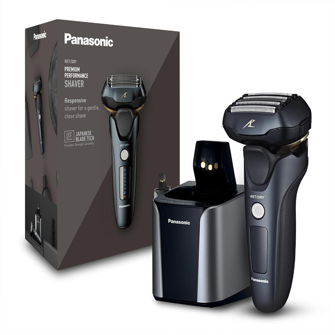 Panasonic Series 800 ES-LV97 Nass/Trocken-Rasierer, 5-fach-Scherkopf mit Linearmotor, inklusiv Reini