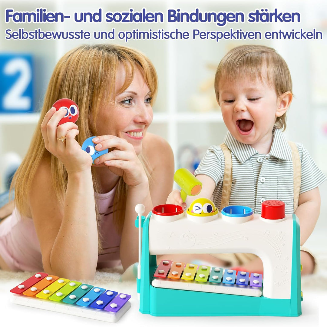 HOLA Spielzeug ab 1 Jahr, Hammerspiel Xylophon Kinderspielzeug ab 1-2 Jahre Baby Geschenk für 1 Jahr
