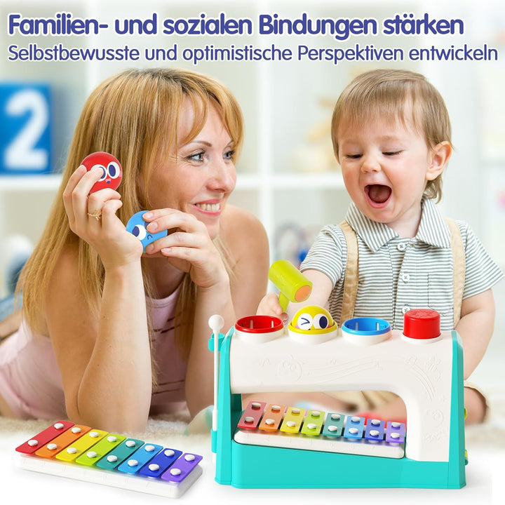 HOLA Spielzeug ab 1 Jahr, Hammerspiel Xylophon Kinderspielzeug ab 1-2 Jahre Baby Geschenk für 1 Jahr