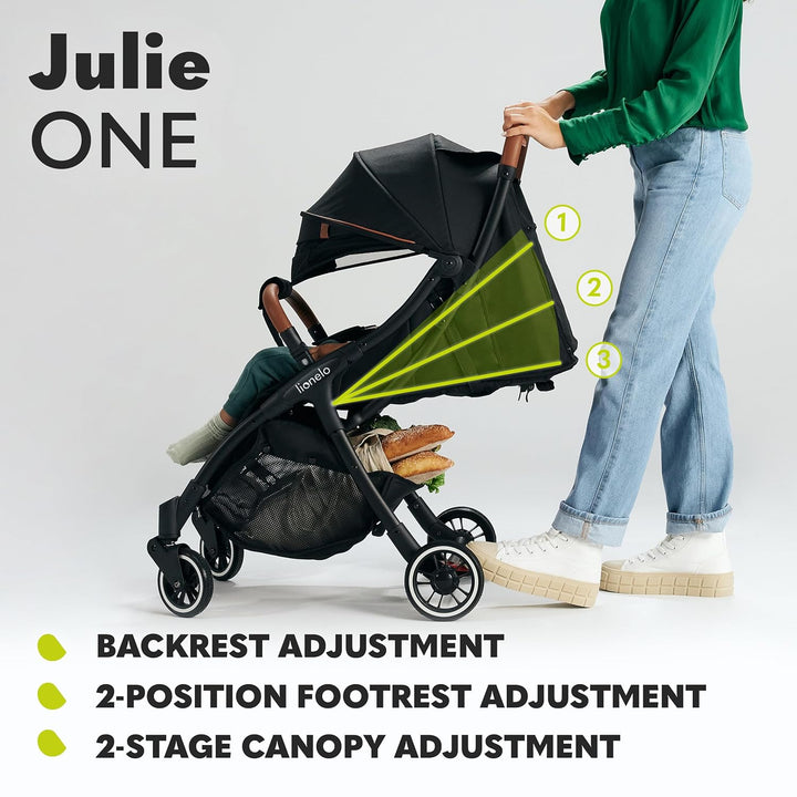 LIONELO Julie One Buggy Kinderwagen bis 22 kg, verstellbare Rückenlehne und Fussstütze, Moskitonetz,