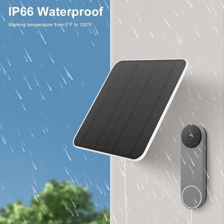 12 W Solarpanel für Türklingel, IP66 Wasserdichtes Solarpanel Ladegerät für Nest/Eufy Doorbell 2K Ka