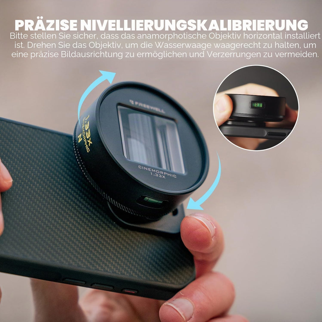 Freewell 1,55 x neutrales anamorphes Linse, kompatibel mit 17 mm Mount iPhone & Samsung – Cinematic