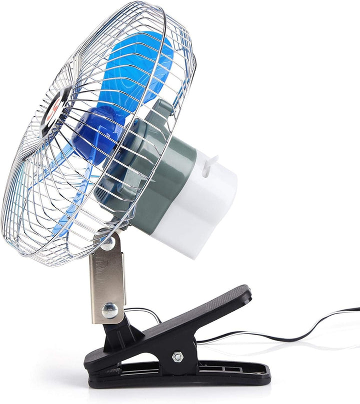 Nikou Auto Ventilator Mini Lüfter mit Clip, 12V 25W Fahrzeug Clip-On Ventilator 180° Drehung, Tragba
