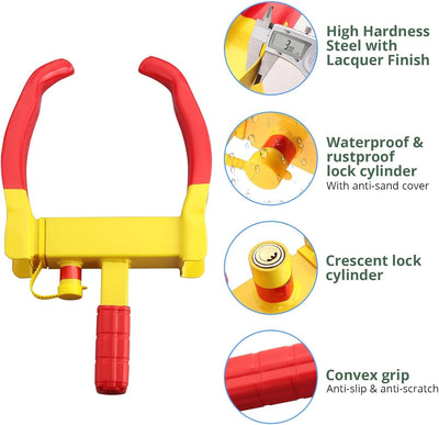 EYPINS Radkralle Universal Wegfahrsperre Reifenkralle, Parkkralle Radschloss Diebstahlsicherung vers