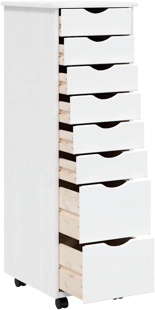 vidaXL Rollschrank, Rollcontainer mit 8 Schubladen, Kommode Schubladenschrank mit Rollen, Büroschran