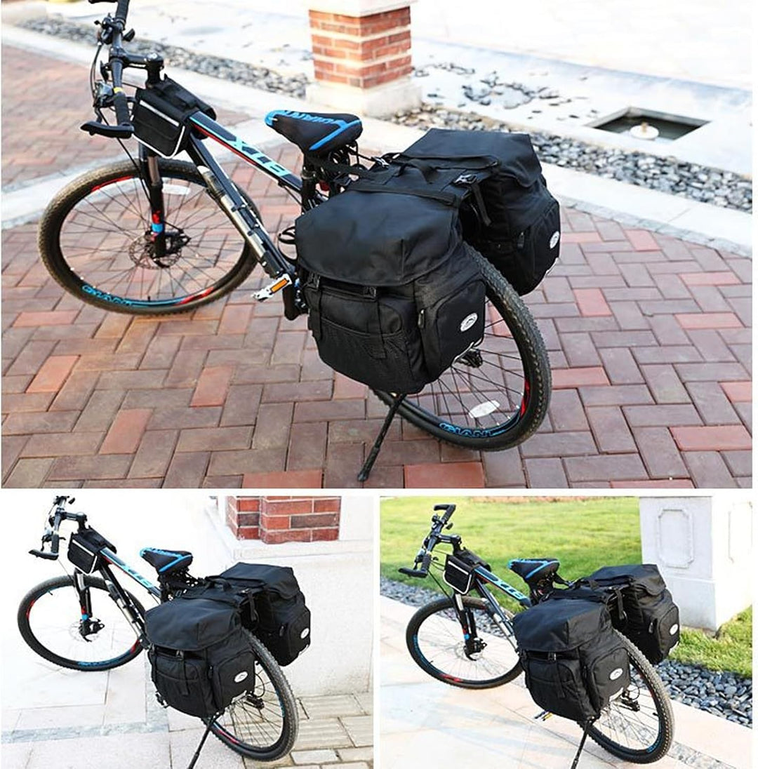 50L Fahrradtaschen Gepäckträger, Wasserdichte Fahrradtaschen aus Hochdichtem 600D Polyester für Daue