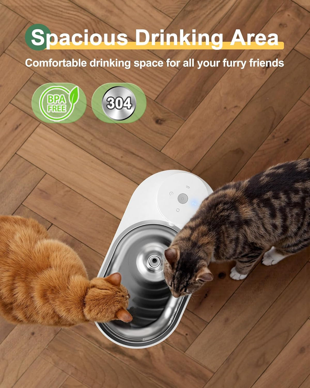 Gimars 4L UltraLeiser BPA-frei Katzenbrunnen Kabellos mit Bewegungsmelder, 5000mAh Akku, Trinkbrunne