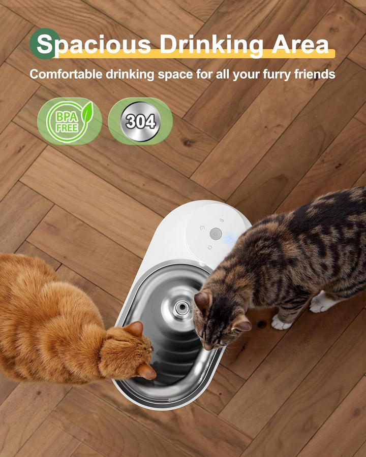 Gimars 4L UltraLeiser BPA-frei Katzenbrunnen Kabellos mit Bewegungsmelder, 5000mAh Akku, Trinkbrunne