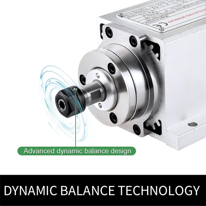 CNC Spindelmotor 220 V 1,5 kW 1500 W ER16 Spannzange Vierkant Luftgekühlter Spindelmotor 4 Lager 240
