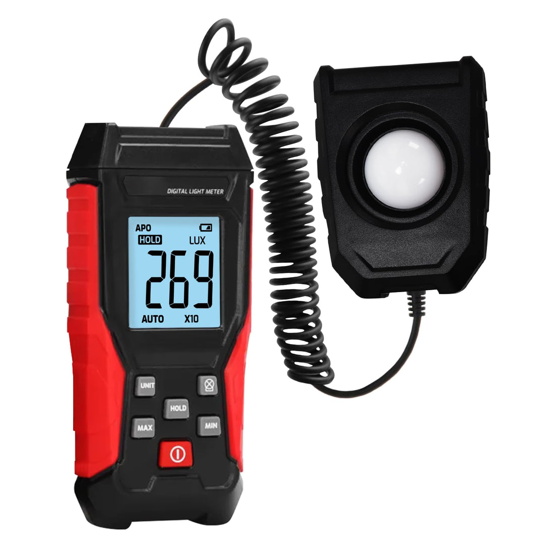 Digital Luxmeter Tragbare Photometer Belichtungsmesser Beleuchtungsstärke Lichtmesser mit 200.000 Lu