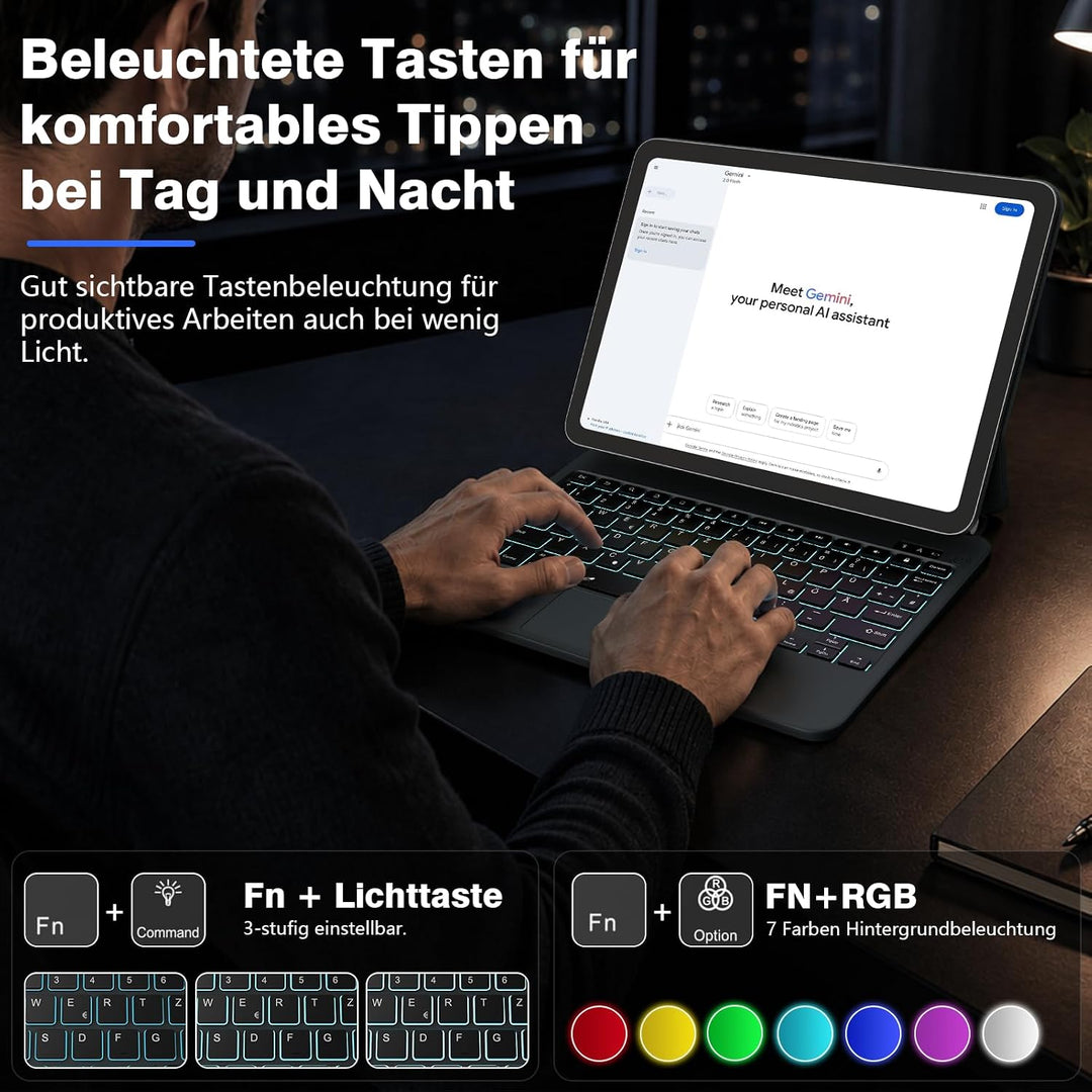 Magic Keyboard für iPad Air 11 Zoll M4/M3/M2, iPad Air 5./4. Gen. &amp; iPad Pro 11 Zoll 4./3./2./1. Gen