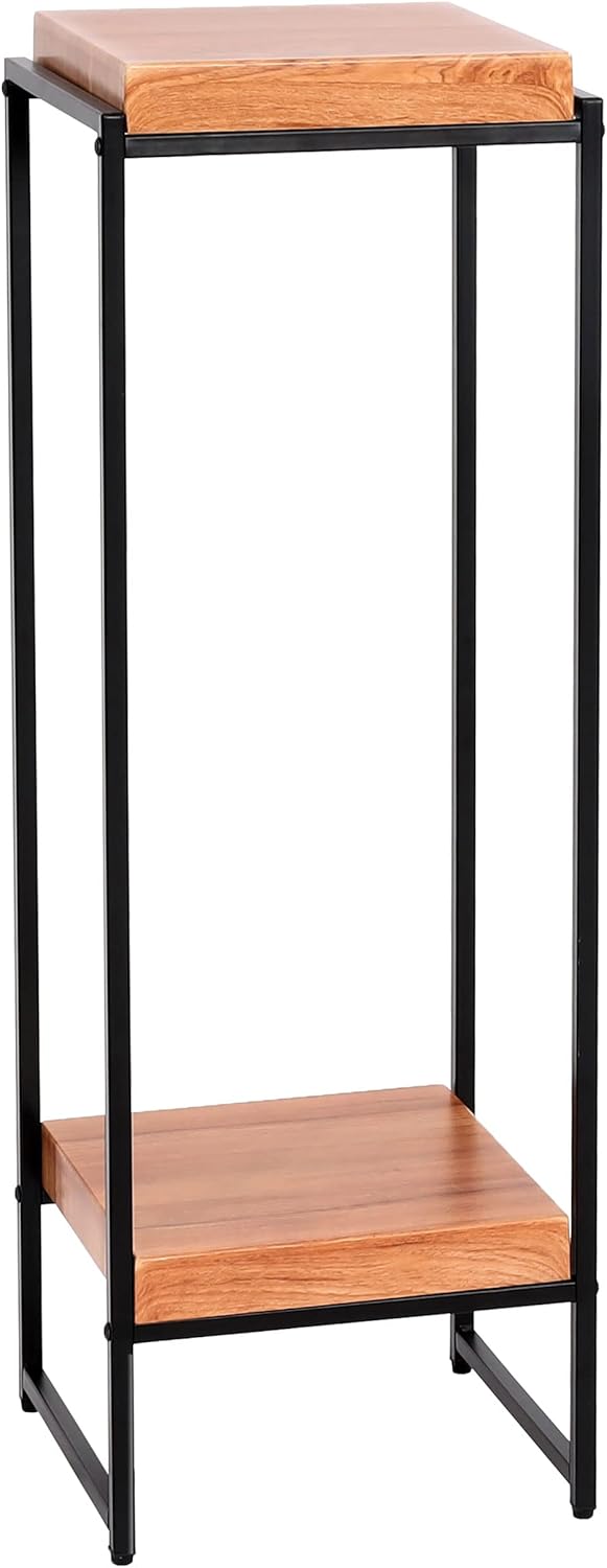 Blumentisch HWC-K71, Blumenregal Beistelltisch Pflanzregal, MVG-Zertifiziert MDF Metall - naturfarbe