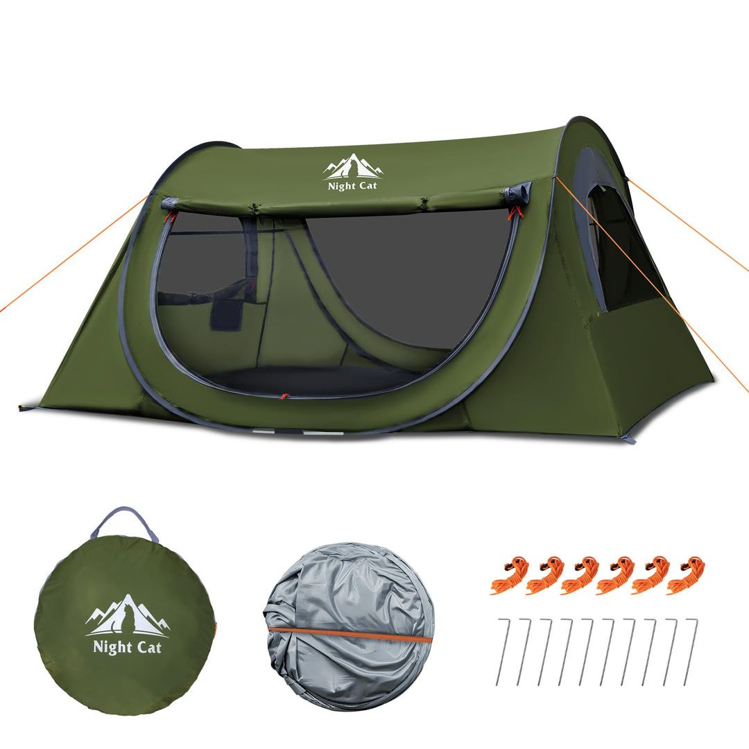 Night Cat Pop Up Zelt 2 Person: Wasserdicht Camping Zelt Atmungsaktiv Einfache Einstellung im Park u