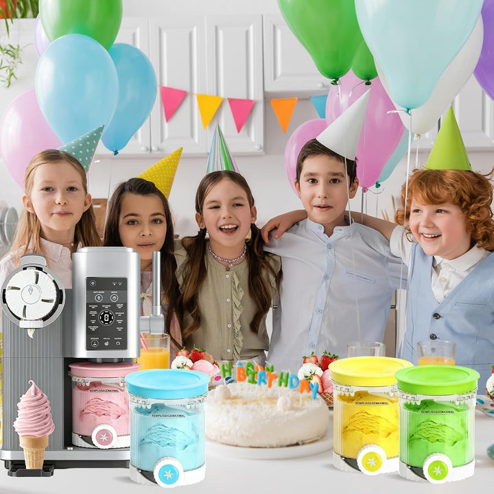 4 Behälter Kompatibel mit Ninja Creami Swirl NC700 NC701EU, 480ml Eisbecher Set mit 4 Farbigem Decke