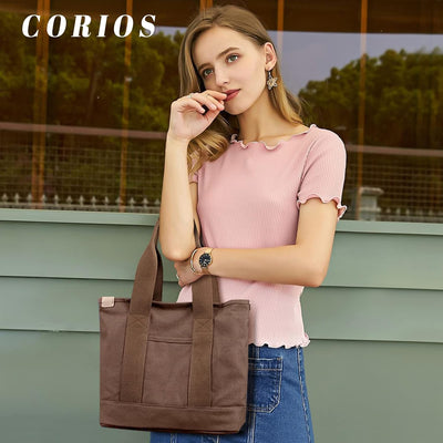 CORIOS Damen Henkeltaschen Canvas Tragetasche Grosse Kapazität Handtasche Multifunktionale Schultert