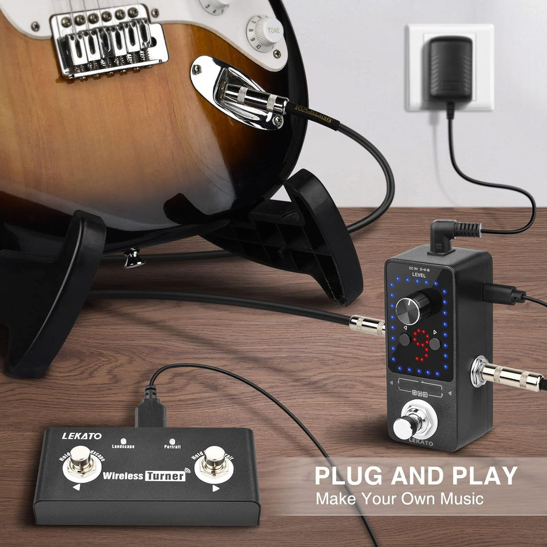 Guitar Looper mit Netzteil, LEKATO 9 Loops 40 Minuten Aufnahmezeit Gitarren-Looper Eingebautes Stimm